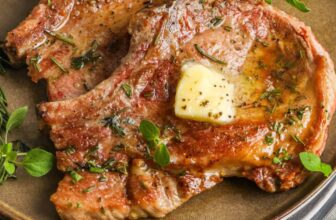 Pan Seared Pork Chops (with Home made Herb Butter!)